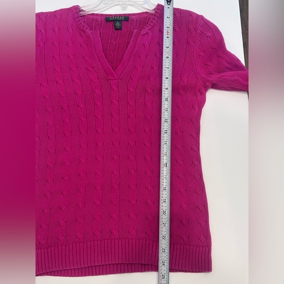 Lauren Ralph Lauren Cotton Pull Over Sweater Large Pink Womens - Picture 6 of 6